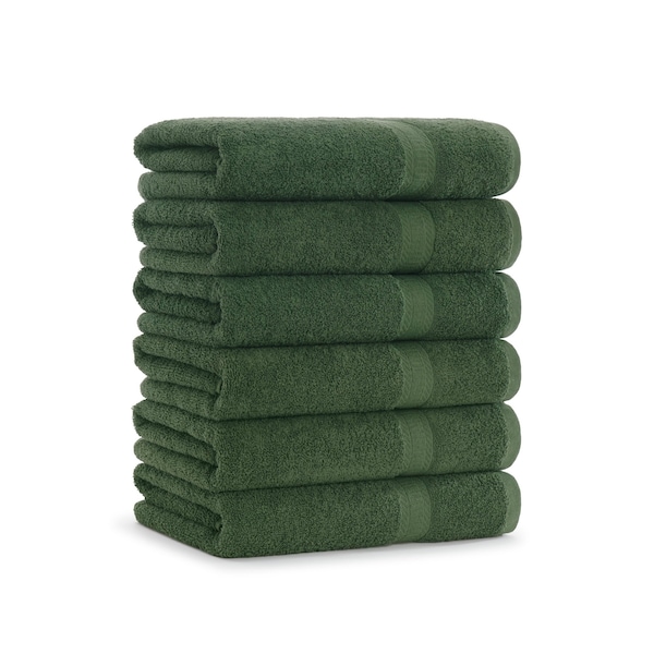 Monarch Brands True Color Bath Towels , Green, 6PK P-BATH-HG-6 - main